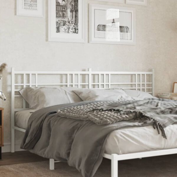 vidaXL Metallinen vaihtop&auml;&auml;ty valkoinen 200 cm