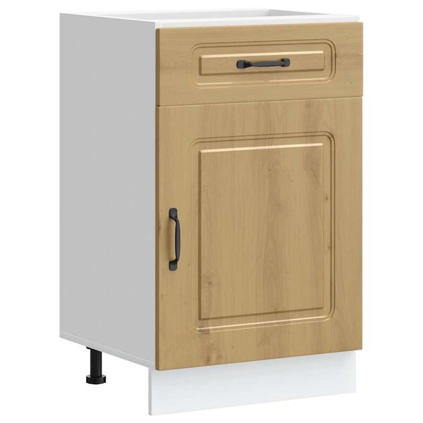 vidaXL Keitti&ouml;n pohjakaappi Kalmar k&auml;sity&ouml;l&auml;inen tammi suunniteltu puu