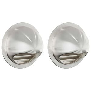 vidaXL Ilmanvaihtosuojaimet 2 kpl Hopea 150 mm Ruostumaton ter&auml;s