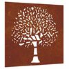 vidaXL Puutarhasein&auml;koriste 55x55 cm corten ter&auml;s puukuvio