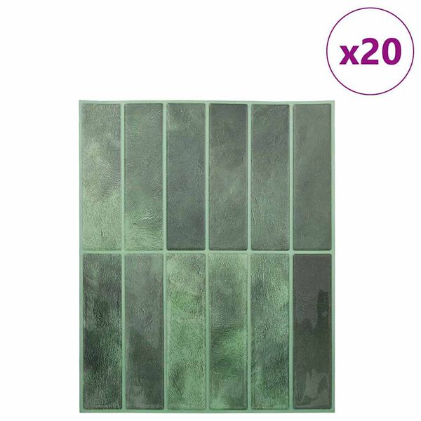 vidaXL Suorakulmainen laatta 20 pcs Tummanvihre&auml; 29 x 23 x 0,08 cm