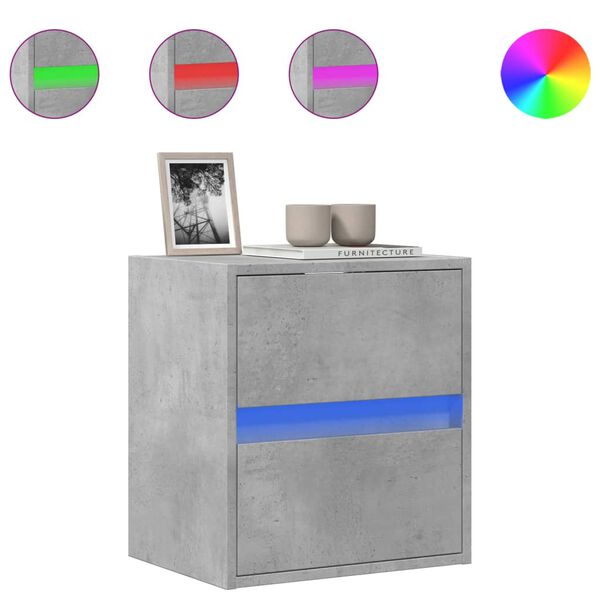 vidaXL TV-sein&auml;kaappi LED-valoilla betoninharmaa 41x31x45 cm