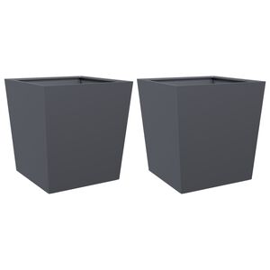vidaXL Puutarhan kukkalaatikot 2 kpl antrasiitti 50x50x50 cm ter&auml;s