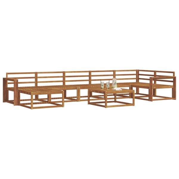 vidaXL Ulkosohvakokoelma 8 pcs Luonnollinen Tihe&auml; akasiapuu