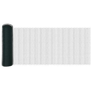 vidaXL Kuusikulmainen aita Vihre&auml; 0,5 x 10 m Polyvinyylikloridi