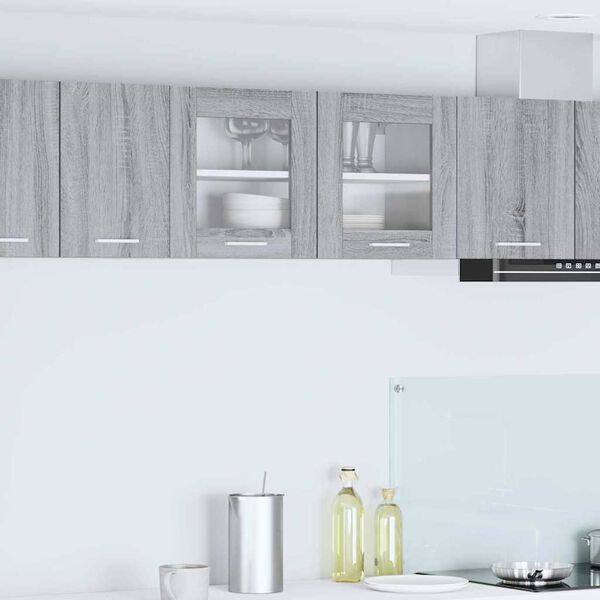 vidaXL Henkarikaappi ovella Harmaa Sonoma ja valkoinen 80 x 31 x 40 cm