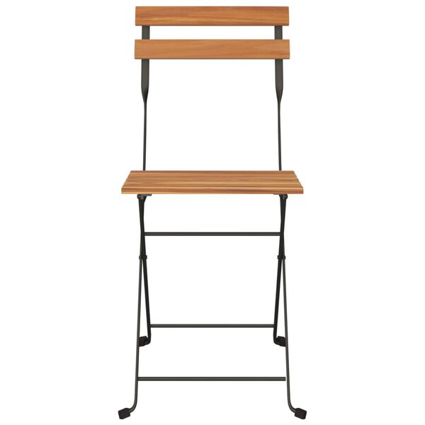 vidaXL Taitettavat bistrotuolit 4 kpl t&auml;ysi tiikki ja ter&auml;s