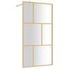vidaXL Walk-in suihkun sein&auml;ke kirkas ESG-lasi kulta 100x195 cm