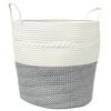 vidaXL S&auml;ilytyskori harmaa ja valkoinen &Oslash;43x38 cm puuvilla