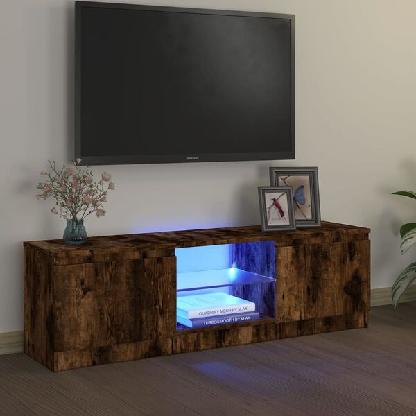 vidaXL TV-taso LED-valoilla savutammi 120x30x36 cm