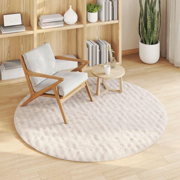 vidaXL Alue matot Py&ouml;re&auml; Beige &Oslash; 120 CM