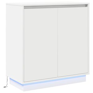 vidaXL LED-p&ouml;yt&auml;taso valkoinen 71 x 34,5 x 75 cm Tekninen puu
