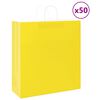 vidaXL Paperikassit 50 kpl kahvoilla keltainen 45x17x48 cm
