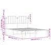 vidaXL Metallinen s&auml;ngynrunko p&auml;&auml;dyll&auml; valkoinen 140x190 cm