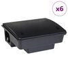 vidaXL Hiiriloukut 6 kpl musta 23x19x9,5 cm