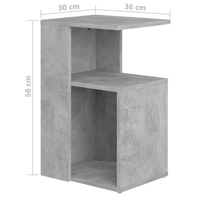 vidaXL Sivupöytä betoninharmaa 36x30x56 cm lastulevy