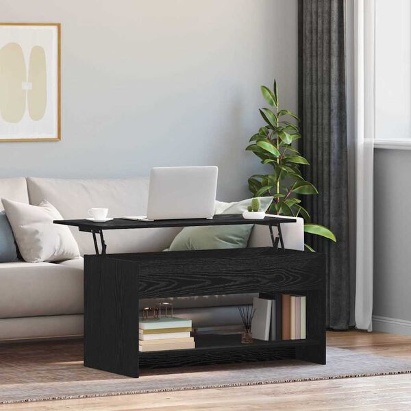vidaXL Sohvapöytä Musta tammi. 80 x 50,5 x 41,5 cm Tekninen puu