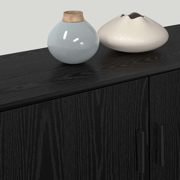 vidaXL Sein&auml;lle kiinnitett&auml;v&auml; TV-kaappisarja 2 pcs Musta tammi.