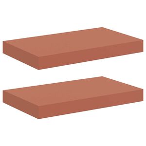 vidaXL Sein&auml;hylly 2 kpl Punainen 40 x 23,5 x 3,8 cm Tekninen puu