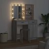 vidaXL LED-valollinen meikkip&ouml;yt&auml;setti peilivalot 2 pcs Harmaa Sonoma