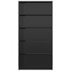 vidaXL Lipasto korkeakiilto musta 60x35x121 cm lastulevy