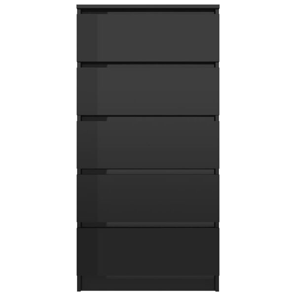 vidaXL Lipasto korkeakiilto musta 60x35x121 cm lastulevy
