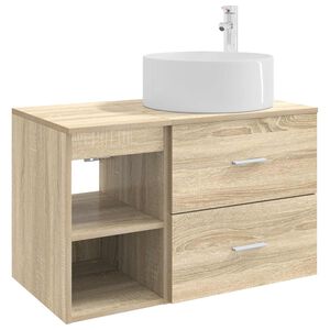 vidaXL Kylpyhuonekalustesetti 2 pcs Sonoma-tammi Tekninen puu