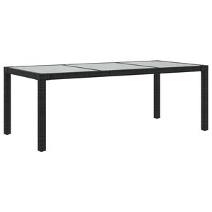 vidaXL Puutarhap&ouml;yt&auml; 190x90x75 cm karkaistu lasi ja polyrottinki musta