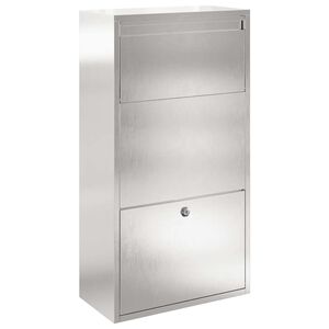 vidaXL Pakettipostilaatikko Hopea 44 x 22 x 82 cm Ruostumaton ter&auml;s