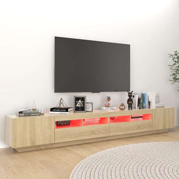 vidaXL TV-taso LED-valoilla Sonoma-tammi 260x35x40 cm
