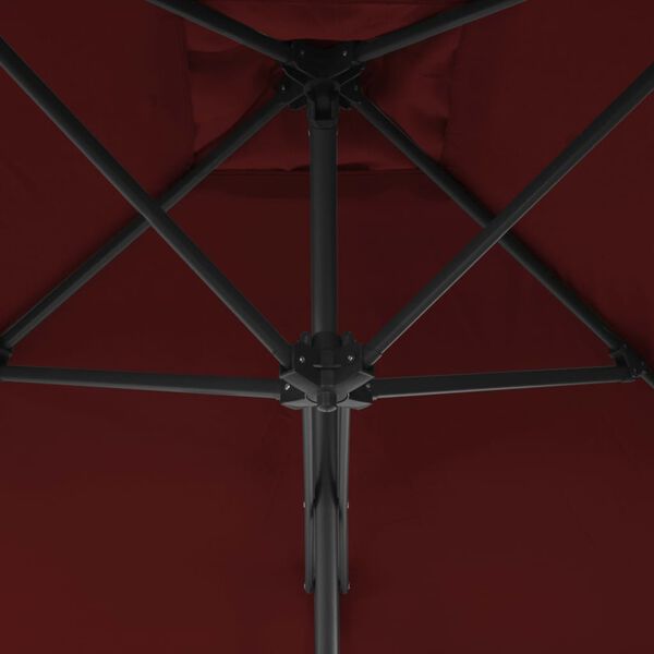 vidaXL Aurinkovarjo ter&auml;stolpalla 250x250x230 cm viininpunainen