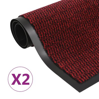 vidaXL Kuramatot 2 kpl suorakulmainen nukkapinta 40x60 cm punainen