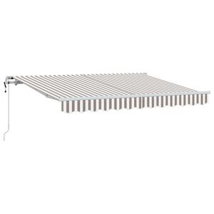 vidaXL Vedett&auml;v&auml; markiisi Vaaleanharmaa ja valkoinen 450 &times; 300 cm