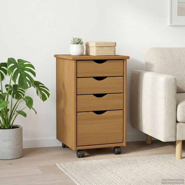 vidaXL Rullaava kaappi py&ouml;r&auml;ll&auml; MOSS Hunaja Ruskea 34 x 39 x 56 cm