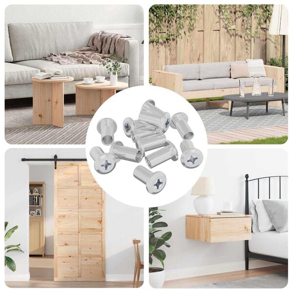 vidaXL Lukituspultti 3673 pcs Nikkeli Ter&auml;s