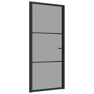 vidaXL Sis&auml;ovi 93x201,5 cm musta ESG-lasi ja alumiini