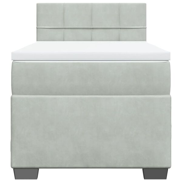 vidaXL Jenkkisänky patjalla vaaleanharmaa 90x190 cm sametti