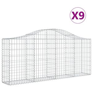 vidaXL Kaarevat kivikorit 9 kpl 200x30x80/100 cm galvanoitu rauta