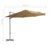 vidaXL Aurinkovarjo cantilever terästolpalla 300 cm taupe