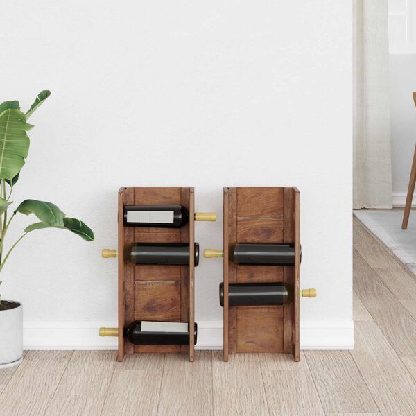 vidaXL Teline Ruskea 24 x 13 x 54 cm Kiinte&auml;&auml; mahonkipuuta