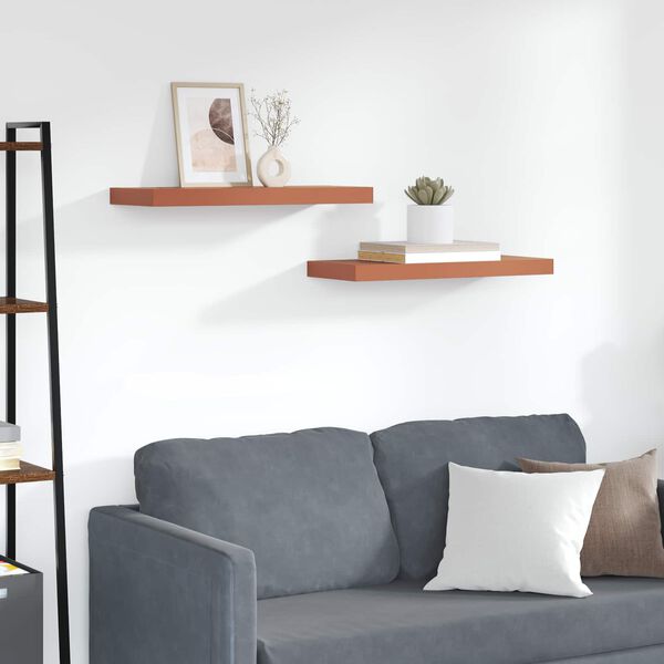 vidaXL Sein&auml;hylly 2 pcs Punainen 60 x 23 x 4 cm Tekninen puu