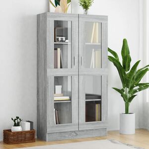 vidaXL Vitriinikaappi harmaa Sonoma 82,5x30,5x150 cm tekninen puu