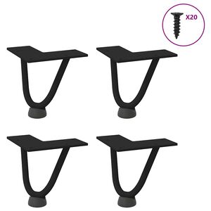 vidaXL Sohvap&ouml;yd&auml;n hiusneulajalat 4 kpl musta 10 cm t&auml;yster&auml;s