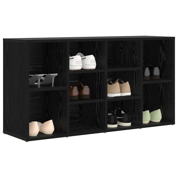 vidaXL Kenkäpenkki Musta tammi. 103 x 30 x 54,5 cm Tekninen puu