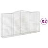 vidaXL Kaarevat kivikorit 2 kpl 400x50x200/220 cm galvanoitu rauta