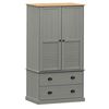 vidaXL Vaatekaappi VIGO harmaa 90x55x170 cm t&auml;ysi m&auml;nty