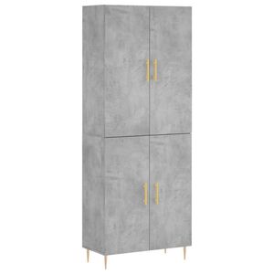 vidaXL Kaappi betoninharmaa 69,5x34x180 cm tekninen puu