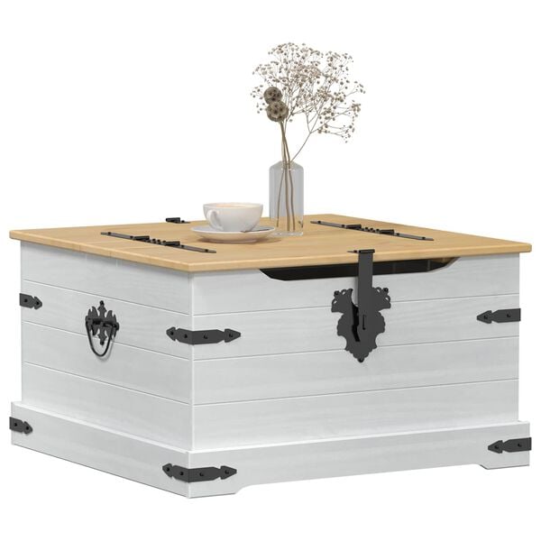 vidaXL storage box Valkoinen 78 x 78 x 45 cm Massiivinen m&auml;nty