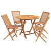 vidaXL 5-osainen kokoontaitettava puutarhan bistrosetti Luonnollinen