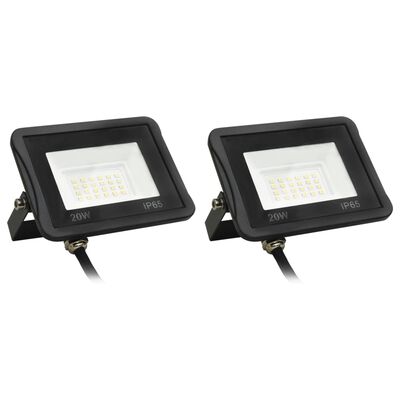 vidaXL LED-valonheittimet 2 kpl 20 W kylmä valkoinen